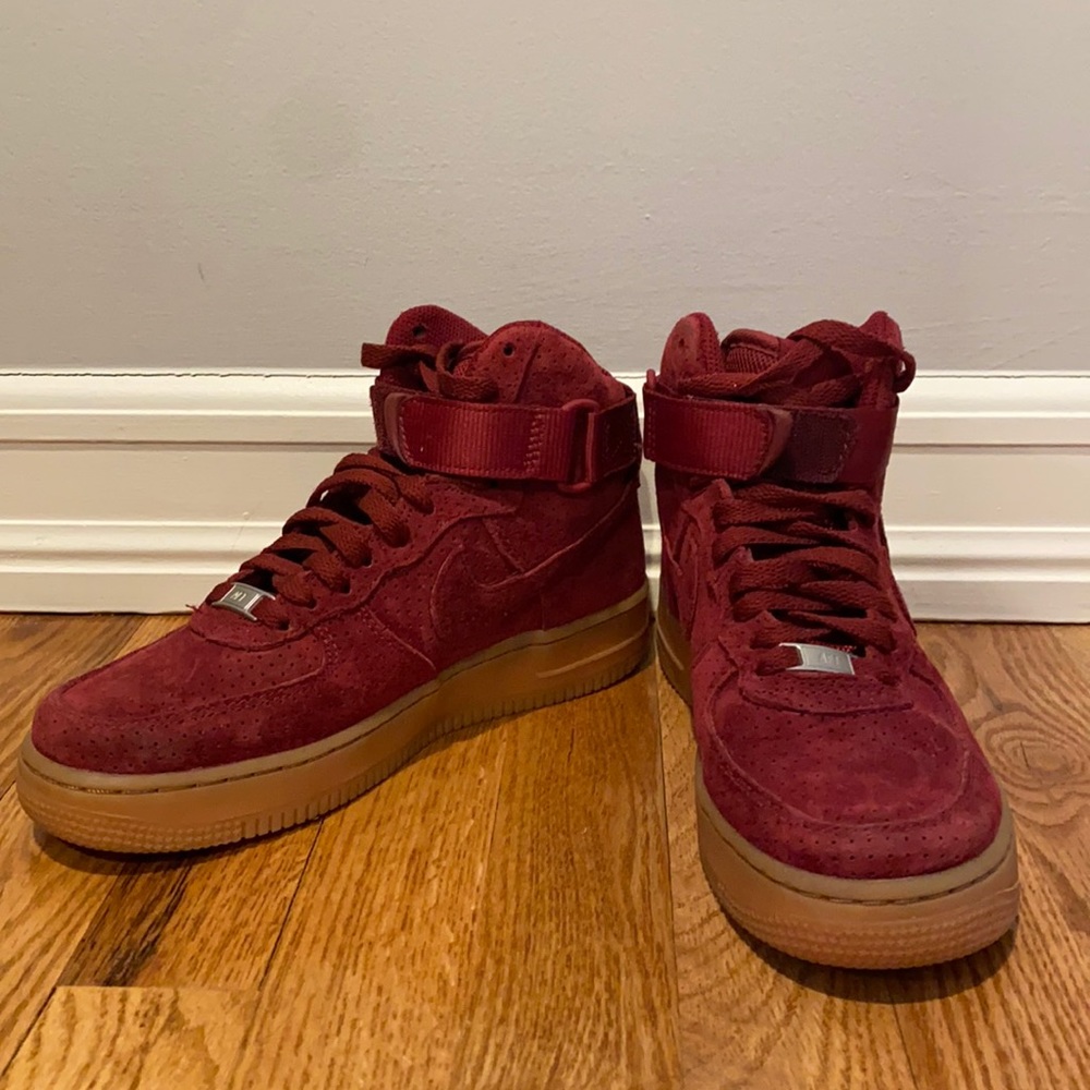 Nike Red Suede High Top Air Force 1